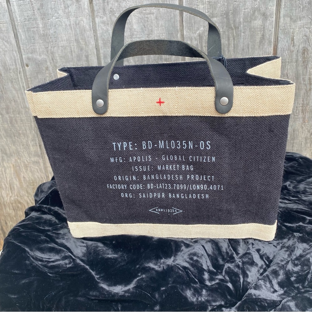 Apolis Global Citizen Reusable Market Bag NEW BD-ML03N-OS burlap leather